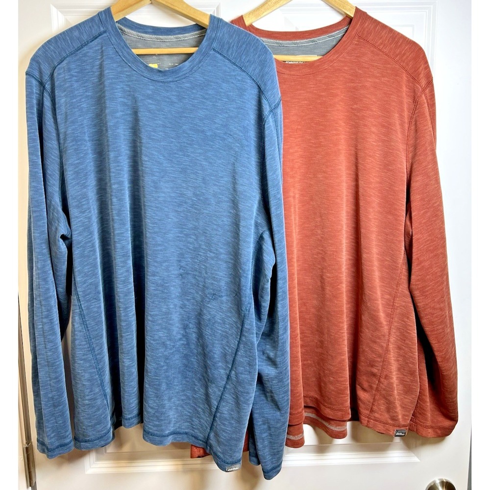Eddie Bauer Tencel Lyocell /Polyester  (Lot of 2) Long Sleeve Shirts 3XL ACTIVE